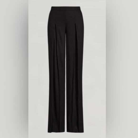 New Ralph Lauren Black Trouser Pants Wide Leg Linen Pleated Front Pockets 12 - Picture 2 of 15